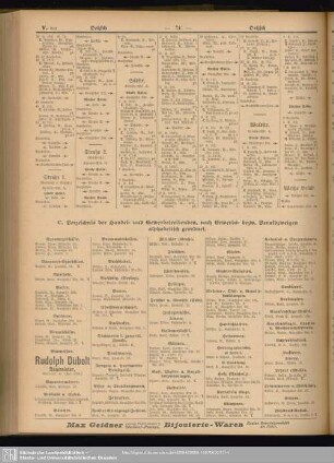 C. Berufsklassen und Gewerbebetriebe : C. Berufsklassen und Gewerbebetriebe