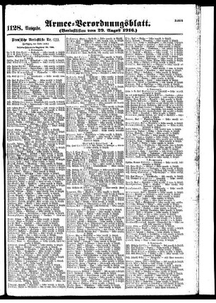 1128.Ausgabe. Dienstag, 29. August 1916