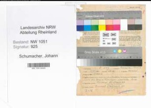 Entnazifizierung Johann Schumacher , geb. 01.08.1897 ()