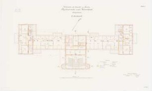 Psychiatrische- und Nervenklinik der Charité, Berlin: Lehrgebäude: Grundriss 2. Obergeschoss 1:100