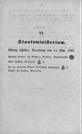 VI. Staatsministerium