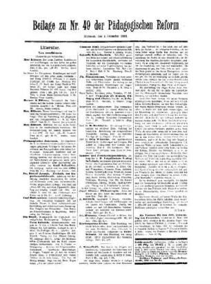 Litteratur : Beilage zu Nr. 49 der Pädagogischen Reform