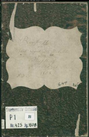 Zivilstandsregister der evangelischen Gemeinde Schlüsselburg, Kreis Minden (GHT 1808 Bd. I). (Gemeinde: Evangelische Gemeinde Schlüsselburg)