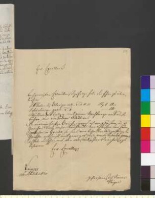 Brief von Weigel, Johann August Gottlob an Goethe, Johann Wolfgang von