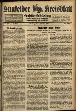 Zweite Ausgabe vom Dienstag, den 04. Oktober 1932.