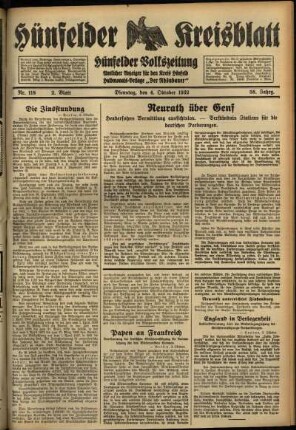 Zweite Ausgabe vom Dienstag, den 04. Oktober 1932.