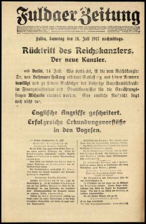 Ausgabe vom Samstag, den 14. Juli 1917.