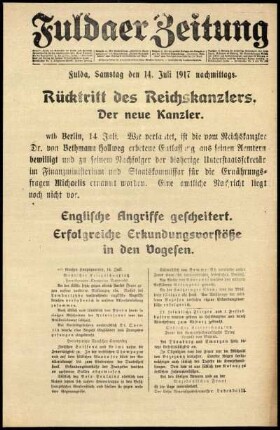Ausgabe vom Samstag, den 14. Juli 1917.
