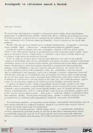 3: Avantgardy vo výtvarnom umení a dnešok