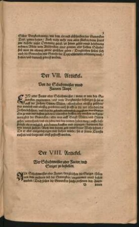 Der VIII. Artickel.