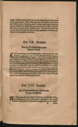 Der VIII. Artickel.