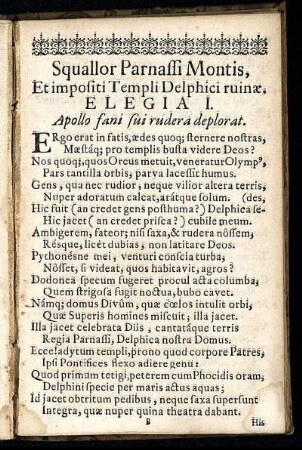 Squallor Parnassi Montis, Et impositi Templi Delphici ruinæ.