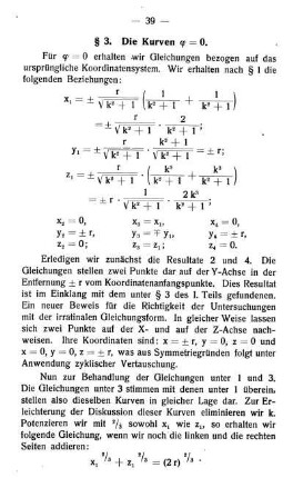 § 3. Die Kurven ....= 0.