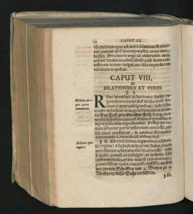 Caput VIII. De Dilationibus Et Feriis.