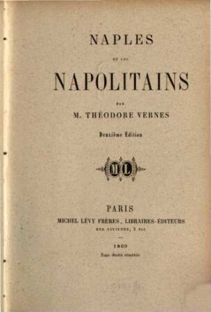 Naples et les Napolitains ...