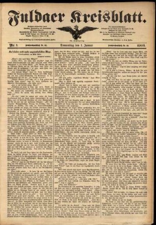 Zweite Ausgabe vom Donnerstag, den 01. Januar 1903.