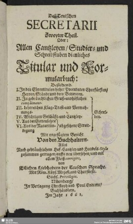 2: Des teutschen Secretarii zweyter Theil