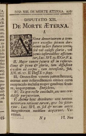 Disputatio XIII. De Morte Æterna