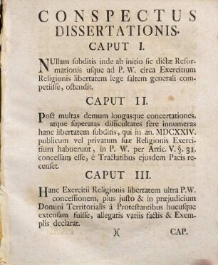 Dissertatio Posterior Inauguralis Publico-Ecclesiastica De Eo, Quod Circa Libertatem Exercitii Religionis Ex Lege Imperii Justum Est : Una Cum Corollariis Ex Utroque Jure Illustratis