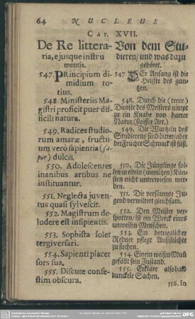 Cap. XVII. De Re litteraria, eiusque instrumentis
