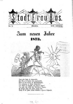 Stadtfraubas. 13,1, 13,[1]. 1873 = Nr. 1 - 21