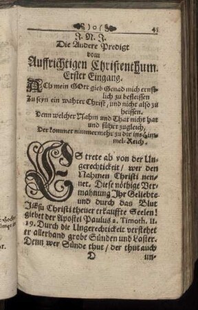 Die Andere Predigt vom Auffrichtigen Christenthum.