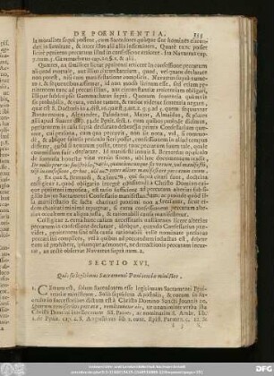 Sectio XVI. Quis sit legitimus Sacramenti Poenitentiae minister.