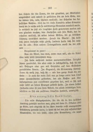 Eine verunglückte Kandidatur.
