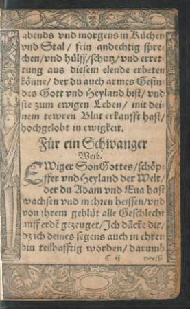 Für ein Schwanger Weib.