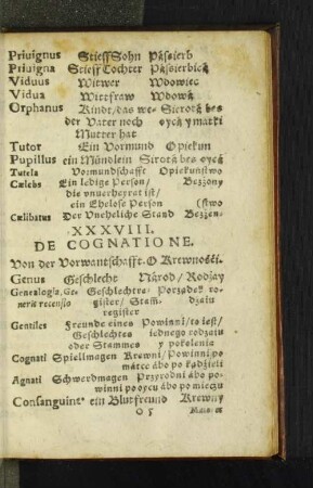 XXXVIII. De Cognatione.