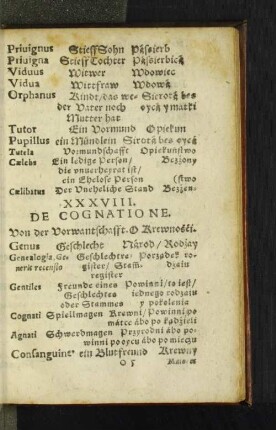 XXXVIII. De Cognatione.
