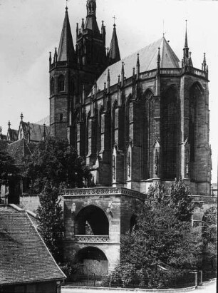Erfurt, Dom Beatea Mariae Virginis (Marienkirche), Außenansicht von Südosten