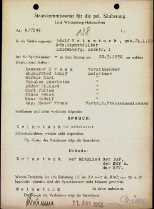 Weinstock, Adolf