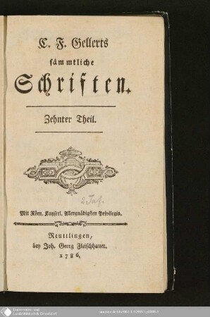 Christian Fürchtegott Gellerts Leben