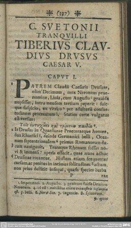 C. Suetonii Tranquilli Tiberius Claudius Drusus Caesar V.