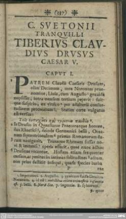 C. Suetonii Tranquilli Tiberius Claudius Drusus Caesar V.