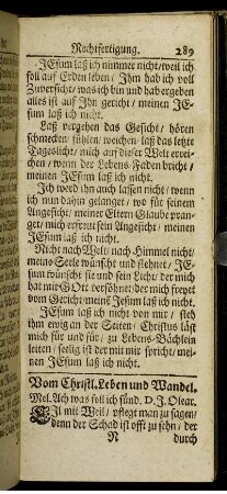 Vom Christl. Leben und Wandel.