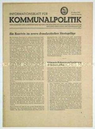 Mitteilungsblatt des SED-Landesvorstandes Sachsen zur Kommunalpolitik