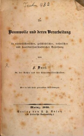 Die Baumwolle und deren Verarbeitung