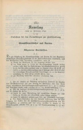 (II.) Anweisung vom 21. Februar 1896