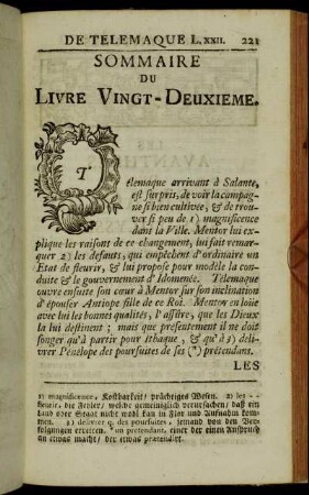 Sommaire du Livre vingt-deuxieme. - Livre vingt -deuxieme.