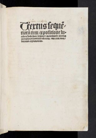 Sequentiae : Textus sequentiarum. Mit Komm.