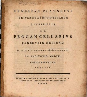 Partium corporis humani genera definiuntur, Specimen II.. Instrumentorum secernendi genera