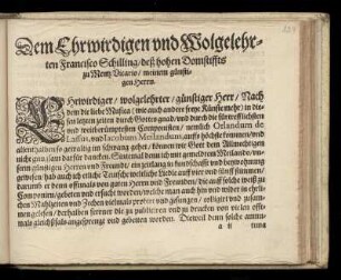 Dedikation an Franz Schilling, Vikar am Domstift zu Main, von Georg Rab