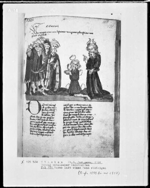 Auszug biblischer Geschichten — Moses läßt einen Mann steinigen, Folio 131recto