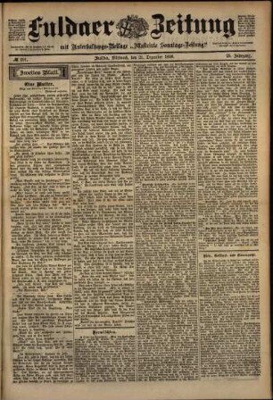 Zweite Ausgabe vom Mittwoch, den 21. Dezember 1898.