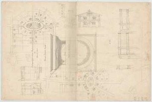 Thiersch, August ; München - Nymphenburg, Romanstr.; Wohnbebauung - Lagepläne, Grundrisse, Ansicht, Details