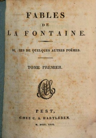 Fables de La Fontaine : suivies de quelques autres poëmes. 1