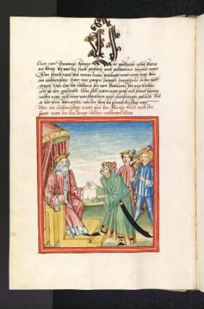 Ein heidnischer Bote überbringt dem König einen Brief des Sultans