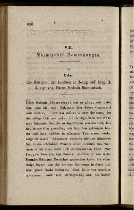 VIII. Vermischte Bemerkungen.